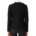 Saylor  Thelma ruffle blazer pintstripe gray sz L Photo 1