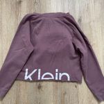 Calvin Klein Performance Women's Logo Long Sleeve Raglan Crop Pullover Hoodie Purple Size M Photo 6