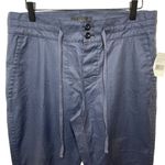 J.Crew NWT  Women’s Coated Cavalry Twill Blue Joggers Zip Open Bottom Legs Size 6 Photo 2