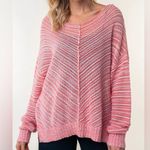White Birch  Pink Striped Women's Sweater Photo 0