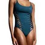 Red Carter Crisscross strap one piece swimsuit by , New ladies small bathing suit Photo 0