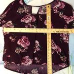 Charlotte Russe  Maroon Floral Blouse Size Medium Photo 3