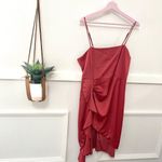Lulus  Like What You See Rose Satin Asymmetrical Ruffled Midi Dress Size XL Photo 1
