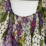 Bisou Bisou Maternity Purple Pink Green Floral Smocked Blouse 2X Photo 2