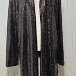 Jules & Leopold  Silver Sequin Open Front Dress Duster/Cardigan Size L Photo 0