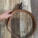 Brown Embroidered Leather Belt with Silver Buckle Photo 5