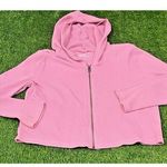 Hollister  WAFFLE FULL-ZIP HOODIE Womens Size Small Cropped Pink Cotton Photo 0