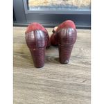 Clarks RARE  Collection Burgundy Suede‎ Leather Mary Jane Block Heel Shoes Size 8 Photo 4