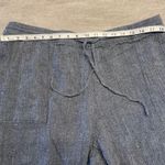 Pure Jill Petite XL Linen Cotton Gauzy Cropped Pockets Drawstring Travel PXL Blue Photo 1