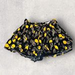 L'ATISTE Black Lemon Print High Waisted Lined Swing Shorts Size Medium Photo 1