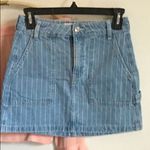 PacSun Striped Denim Carpenter Denim Jean Carpenter Mini Skirt Photo 4