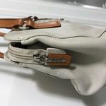 Fossil  Vintage Cream with Tan Accent Leather Silver Key Purse Photo 4