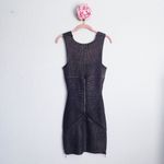 Mara Hoffman Mara Huffman Black Metallic Knit Ribbed Bodycon Dress with Zipper Details Photo 7