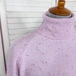 Loft Confetti Speckled Turtleneck Multi Knit Sweater Lilac Purple Small Photo 5