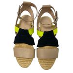 Loeffler Randall  Fawn Ankle Strap Sandal Leather Raffia Size 6 Photo 2