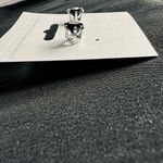 Black spinel EUC 925 sterling pierced stud earrings. Appx. 8mm round gemstones Photo 2