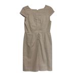 Ann Taylor NWT Linen Blend Square Neck Faux Wrap Sheath Dress - Size 2 Petite Photo 4