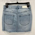 Neon Blonde Siren Zip‎ Cut Off Denim Mini Skirt in Shattered Blues Blue Size undefined Photo 4