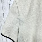 Leslie Fay Vtg  Jacket Women Size 16P Cream Collared Short Sleeve Button Blouse Photo 2