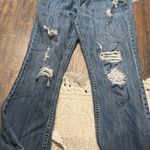 PINK - Victoria's Secret  Blue Flare Wide Leg Jeans Distressed Photo 3