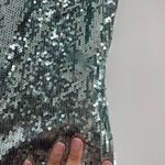 Toccin Dress Womens 4 Blue Sequin Cut Out Gown Formal Long Mesh Cocktail Party Blue Photo 14