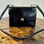 Gucci Vintage  Black Leather Flap Chain Shoulder Handbag Evening Bag Authentic Photo 0