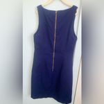 Lilly Pulitzer Size 0 Gabby Shift Cotton Dress True Navy Dress Pink Embroidery Photo 7