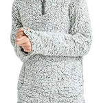 Love Tree SHERPA QUARTER ZIP FLEECE PULLOVER GRAY WHITE WOMEN'S SIZE SMALL Photo 0