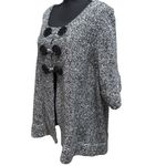 Needleworks By Avenue Design Cardigan Sweater Sz 26/28 Gray & Black Big Buttons Photo 3