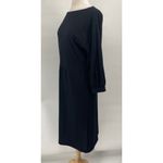 Halston Heritage Vintage Halston Wool Midi Sheath Dress Boat Neck 3/4 Sleeve Black Womens 12 Photo 3
