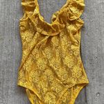 Bleuh Ciel Lacy Seethrough ruffle bodysuit yellow Photo 1