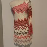 Windsor Boho Layered One Sleeve Boho Aztec Dress Pink/CreamWhite Cold Shoulder sz Small Photo 3