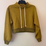 BDG Mustard Yellow Cropped Funnel-Neck Sweatshirt (Size XS) Photo 0