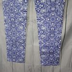 White House | Black Market  Slim Ankle Blue and White Patterned Women's Jeans Photo 12