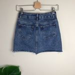 Topshop  Denim Mini Skirt Floral Embroidered Jean Skirt Blue Size 2 Photo 4
