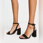 ASOS Black block heeled sandals wide fit size US 5 Photo 2