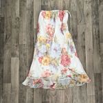 Vintage floral chiffon flowy cottagecore coquette skirt Red Photo 1