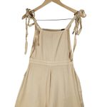 ASOS‎ DESIGN Wide Leg Tie Strap Jumpsuit Tall Beige Cotton Women's Size 0 Tan Photo 4
