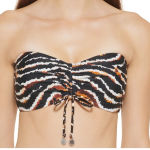 DKNY  Bandeau‎ Tie-Front Bikini Top Swimsuit animal print size M NWT Photo 0