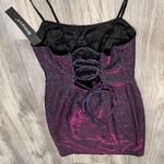 Allegra K NWT  Black Pink/Blue Iridescent Glitter Sleeveless Party Dress Size S Photo 7