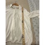 Old Navy  White Button Up Women's Size Large Boyfriend Shirt Linen Blend Photo 5