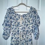 Love Colette Off The Shoulder Maxi Dress Blue White Floral Womens Size Medium Photo 4
