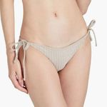 Solid & Striped New!  The Tenley metallic ribbed‎ bikini bottom Platinum,  size M Photo 0