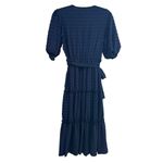Lark + Grey L navy wrap puff sleeve cottagecore modest elegant midi dress Blue Size L Photo 6