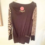 Desigual  Size Large‎ Black Floral Animal Printed Moody Long Sleeve Top Photo 5