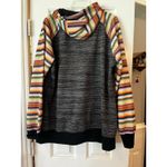 Hooey Pullover Hoodie MultiColor Striped Womens XXL Southwestern Cowgirl Aztec Gray Photo 2
