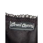 Vintage Jewel Queen Sequin Embellished Black Silk Blouse Multicolor Sz B Photo 2