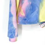 Sadie & Sage Kickback Sky Tie Dye Hoodie Cropped Pink Yellow Blue Size S Photo 1