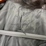 Vintage Leather Penny Lane Style Long Coat Black Real Fur Trim Womens Small Photo 10