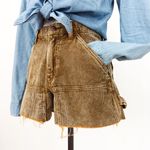 BDG Urban Outfitters  Corduroy Cutoff Carpenter Short in Brown | Size 24 Photo 1